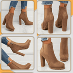 Kurzer Damenstiefel aus Samt